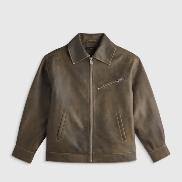 Quince Women's Oversized Leather Bomber Jacket - Picture 4 of 8